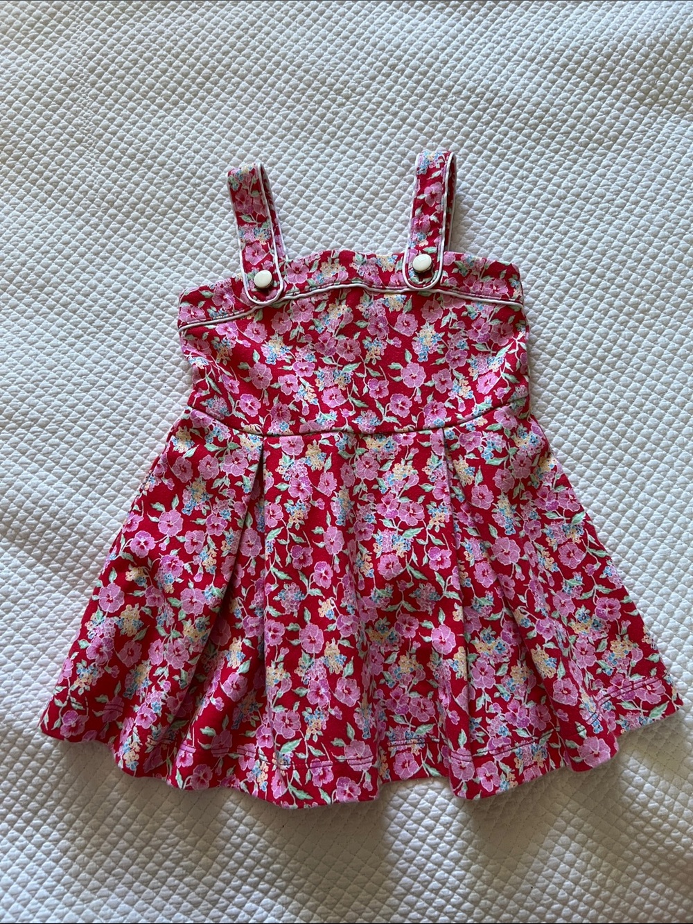 Janie and Jack Pink Floral Trim Baby Dress